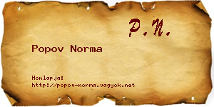 Popov Norma névjegykártya